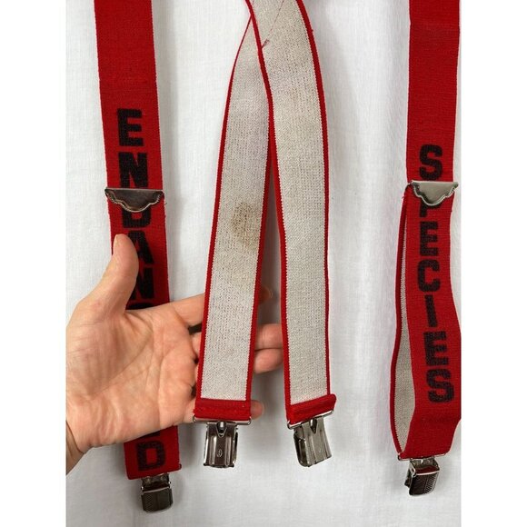 Vintage Elastic Suspenders Endangered Species Adjustable Retro Sasquatch Skater - Picture 6 of 10